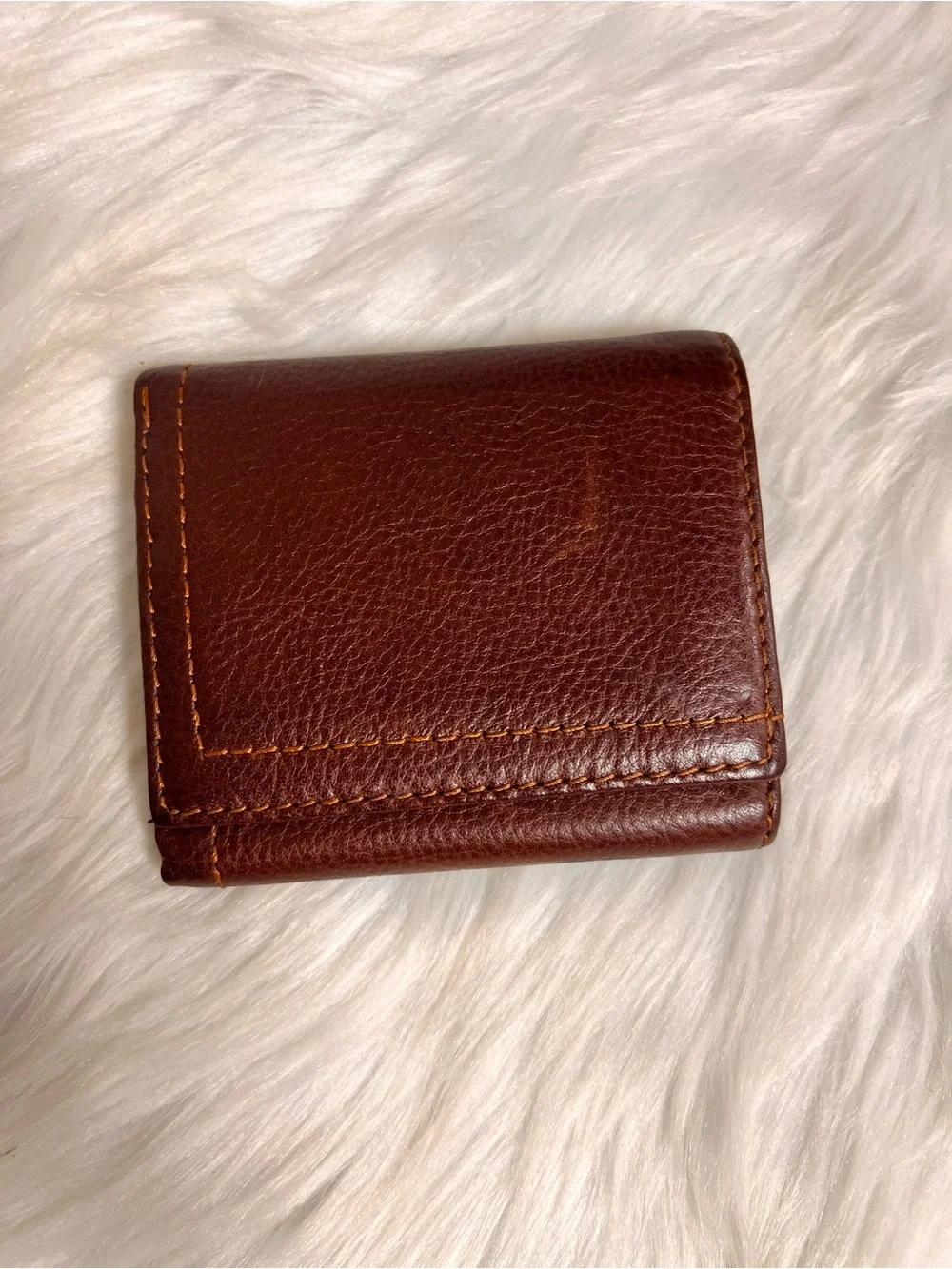 Classic Brown Leather Men's Trifold Wallet